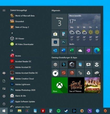 Windows 10 octombrie 2020 meniu nou