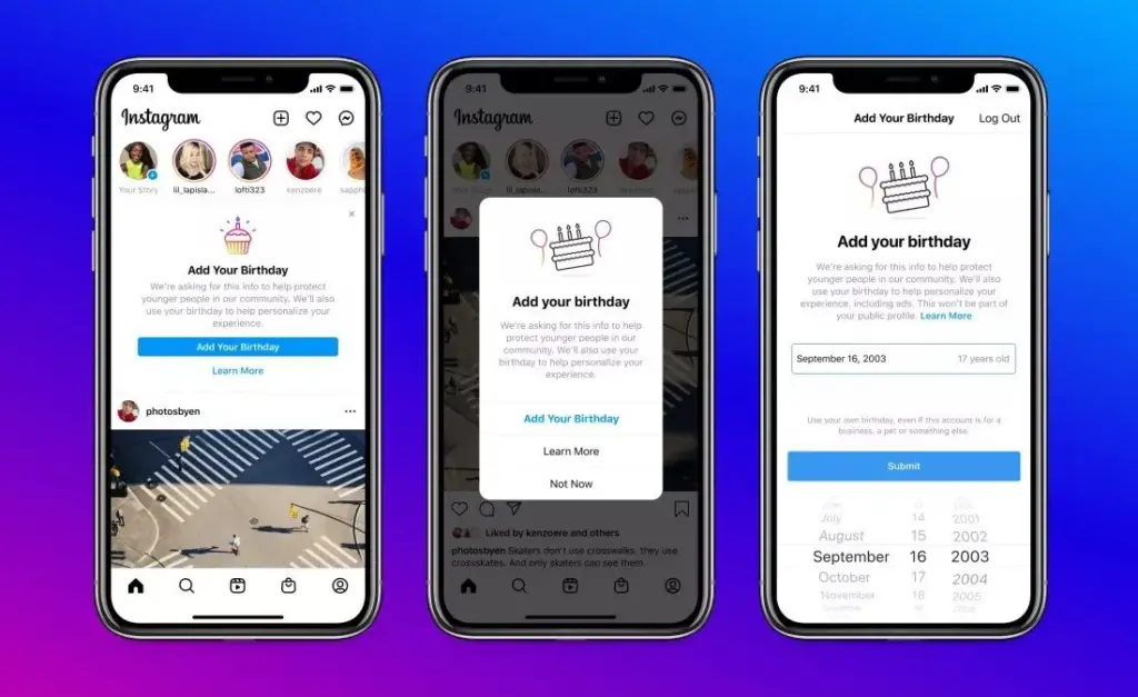 Instagram iti cere ziua de nastere, obligatoriu