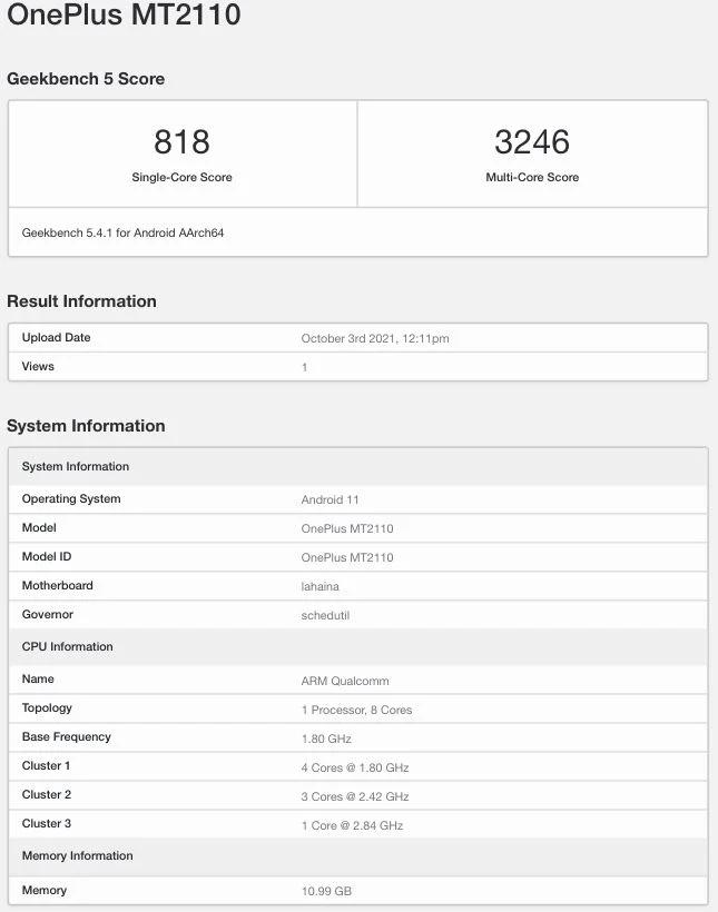 OnePlus 9 RT a apărut pe Geekbench! 