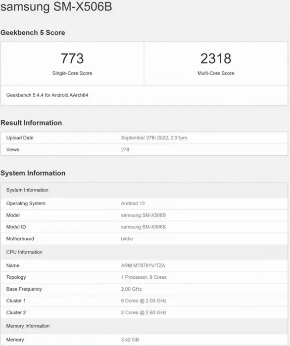 Samsung Galaxy Tab S8 FE