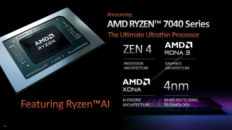 A fost lansata seria AMD Ryzen 7040 cu tehnologie de inteligenta artificiala incorporata