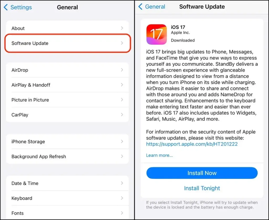 Cum se instalează iOS 17?