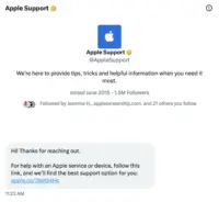 Apple Opreste Suportul Tehnic prin Mesaj Direct pe Twitter